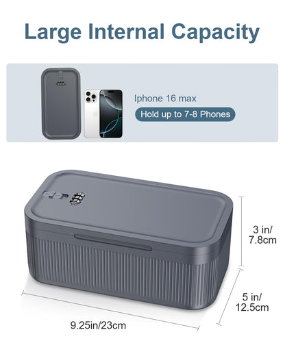 Ankilo Lockable Storage Box with Code, Portable Lock Box Medicine, Grey