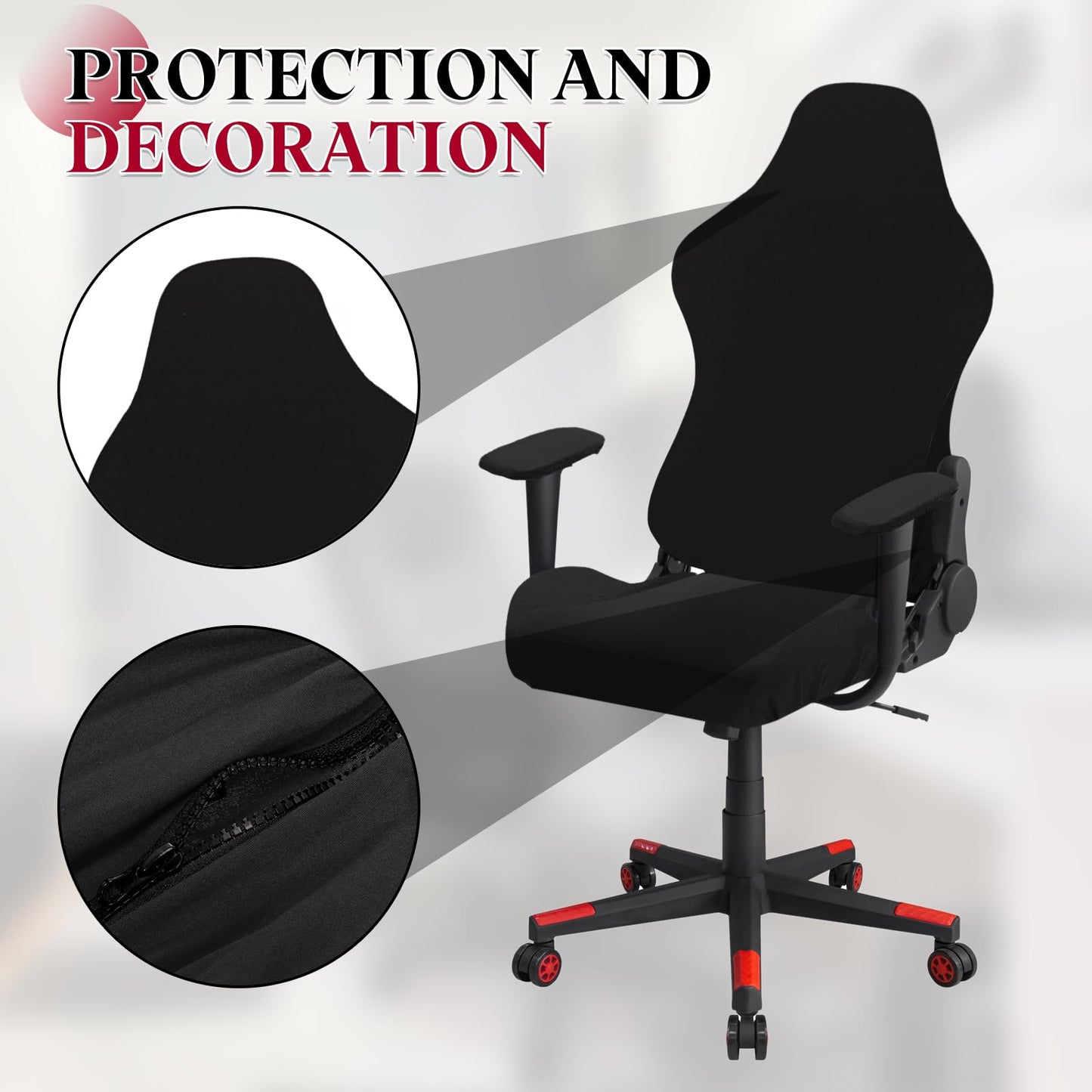 sourcing map Gaming Chair Covers, Stretchable Office Computer Chair Slipcover with Armrest Covers