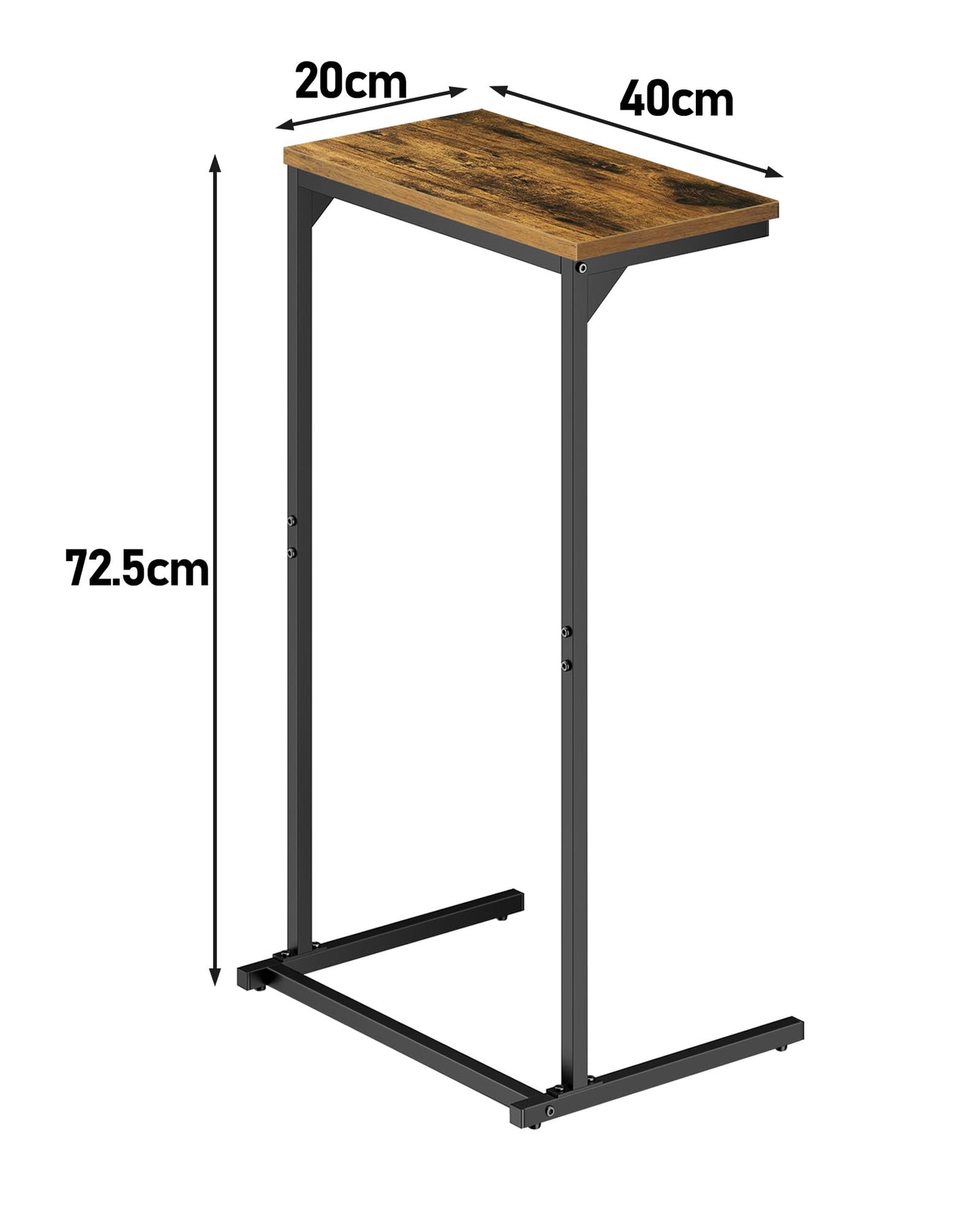 TUTOTAK C Shaped Side Table, Small End Table, 28.7 inch Tall Couch Table, Sofa Table, Living Room, Bed Room, Brown TB01BB071EU