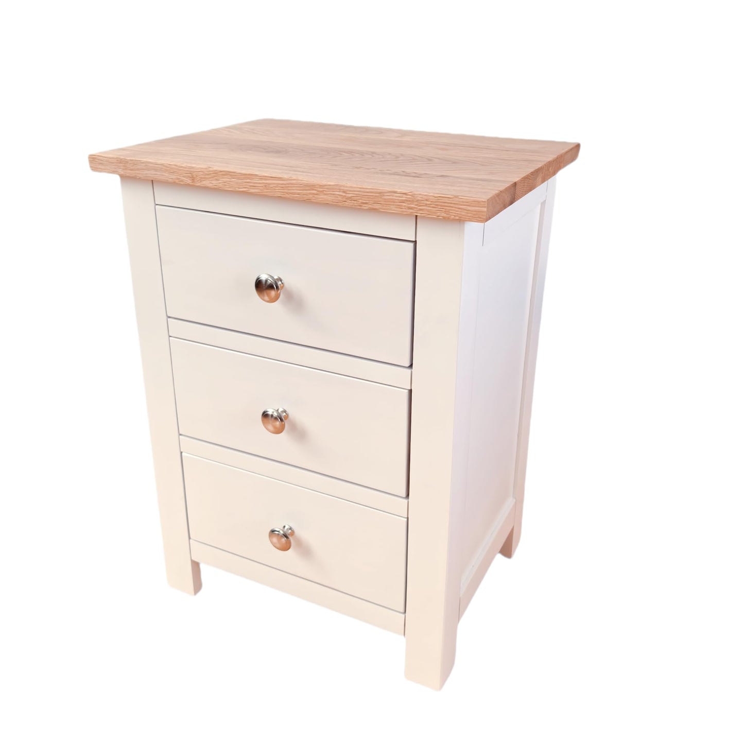 Kemtpase Storage 3 Drawers Nightstands White Oak Wood Bedside Tables For Bedroom Living Room Modern Bed Side Cabinet Furniture 16.54x12.6x22.05 Inches
