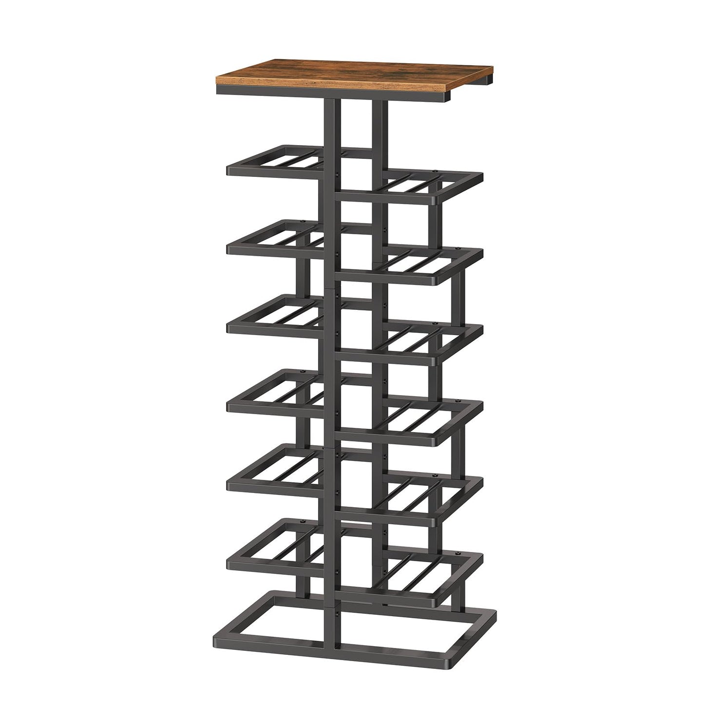 HOOBRO 8-Tier Shoe Rack, Entryway Shoe Organiser, Tall Shoe Storage with Metal Frame, Space-Saving Shoe Stand for Hallway, Bedroom, Living Room