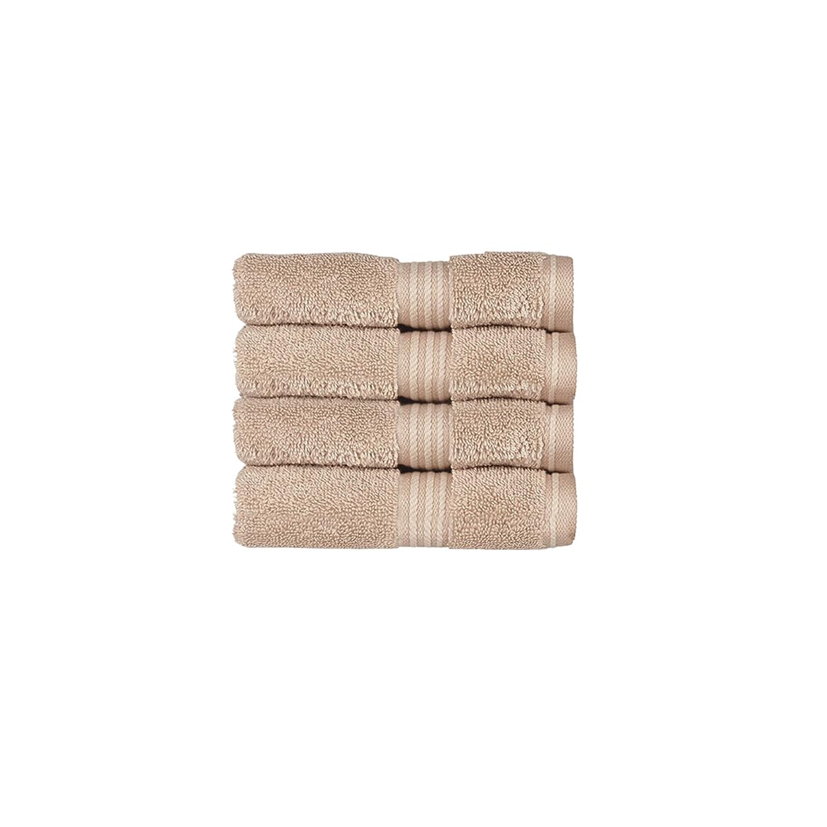 Christy Supreme Hygro 4 Face Cloths Set | Stone Beige | 100% Luxury Supima Cotton | Ultra Soft | Super Absorbent | 650GSM | 4 Wash Cloth Flannels