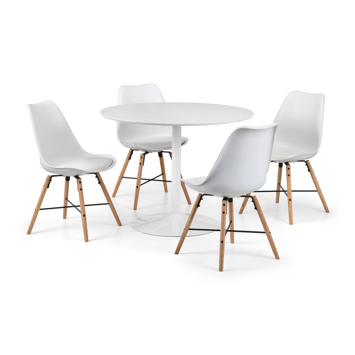 Julian Bowen White/Oak Wood Kari Dining Chairs Set of 2
