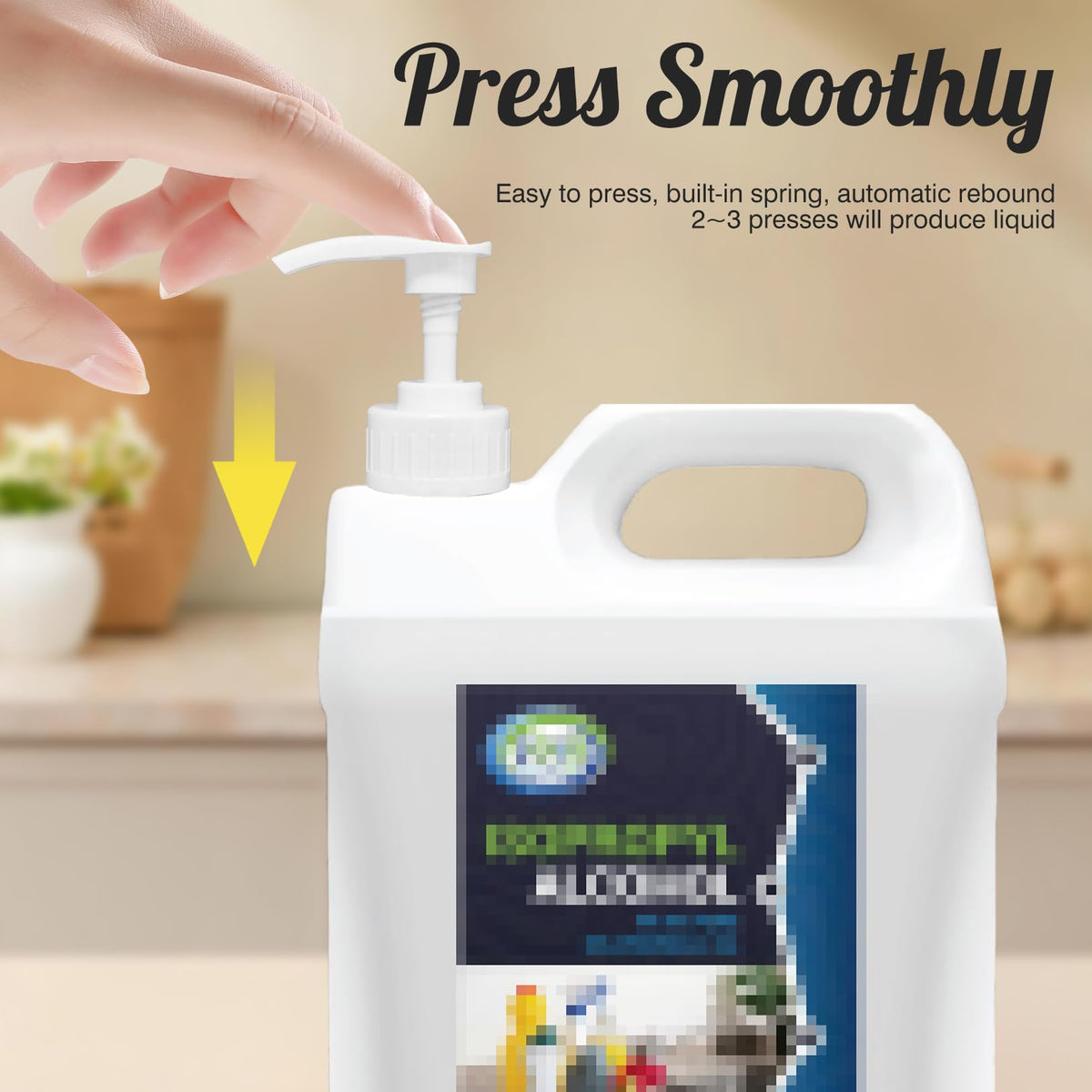 3 Pcs 5L Bottle Pump Dispenser for Isopropyl Alcohol Pump for 5ltr Container Cleaning With Tube 4ml Dose Ideal for Shampoo, Alcohol, Oils, Perfumes