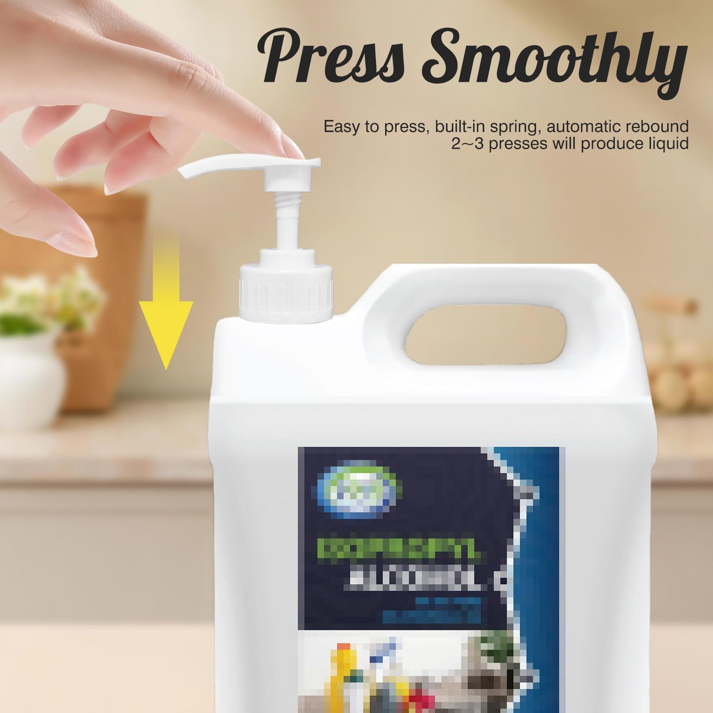 5 Pcs 5L Bottle Pump Dispenser for Isopropyl Alcohol Pump for 5ltr Container Cleaning With Tube 4ml Dose Ideal for Shampoo, Alcohol, Oils, Perfumes
