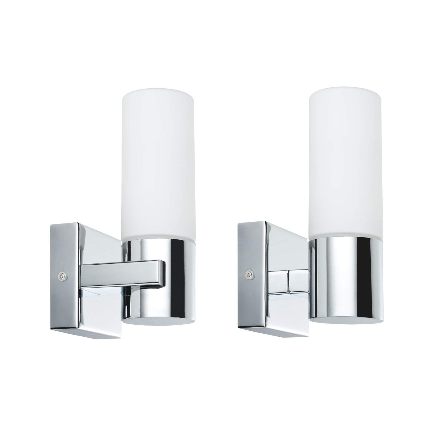Paulmann 70354 Gemini Wall luminaire Wall Spotlight IP44 Without lamp E14 Base max. 2x20W Hallway Light 2-Pack Wall luminaire Chrome Satin Metal Glass