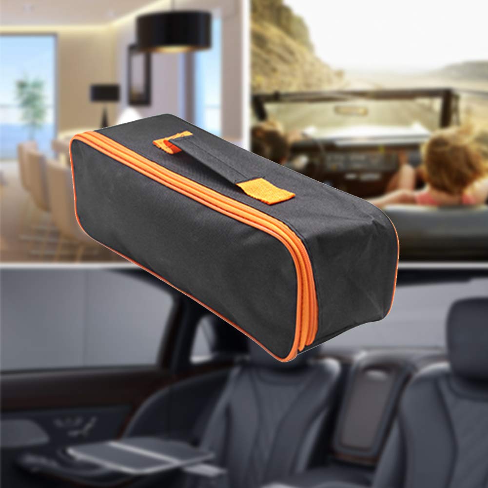 Fiacvrs Pouch Car Vacuum Cleaner Tool Bag Portable Zipper Closure Storage Case Durable (black)