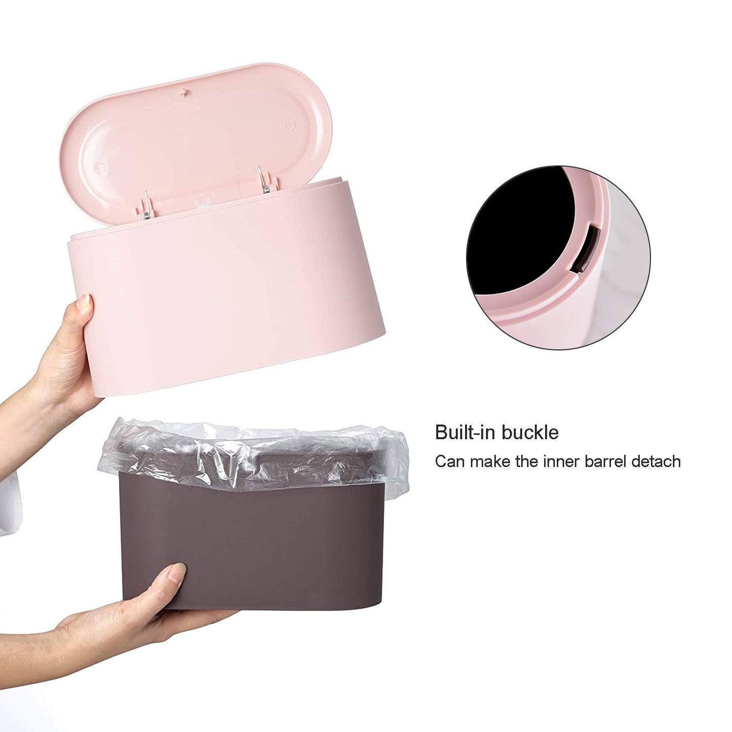 JEEZAO Office Desktop Paper Bin,Desk Trash Can with Lid, Mini Kids Table Waste Bin for Bedroom Bathroom,Storage Box for Pet Food