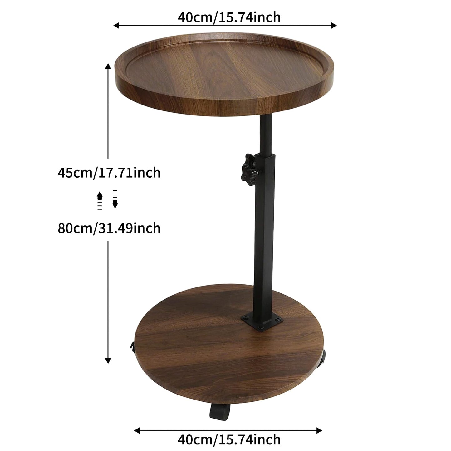 Kiss Me Living Room Side Table, Round End Table, Adjustable Coffee Table