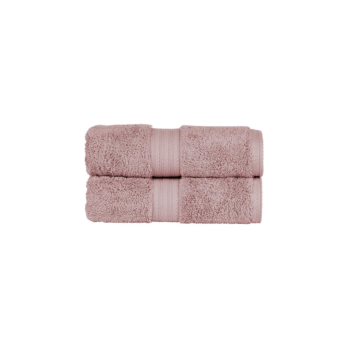 Christy Renaissance 2 Hand Towels Set | Petal Pink | 100% Egyptian Cotton Pile | Luxuriously Soft and Super Absorbent | 675 GSM