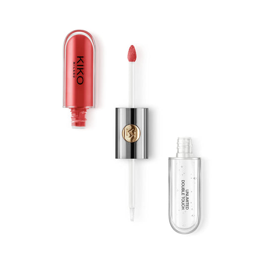 KIKO Milano Unlimited Double Touch 115 | Liquid lipstick with a bright finish in a two-step application. Lasts up to 12 hours. No-transfer base colour