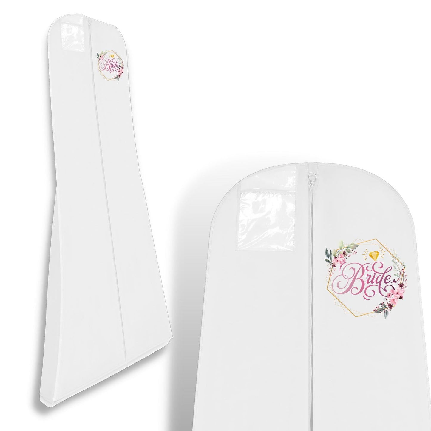 Hoesh UK Bridal Gown Garment Bag - Printed Wedding Dress Bag | Long Dress Covers for Bride & Bridesmaids
