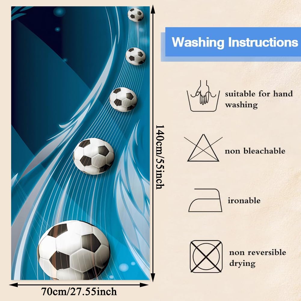PLNVNVP Football Beach Towel for Boys, Microfibre Bath Towel for Swimming, Surfing, Bath, Pool, Gym (140 x 70 cm)