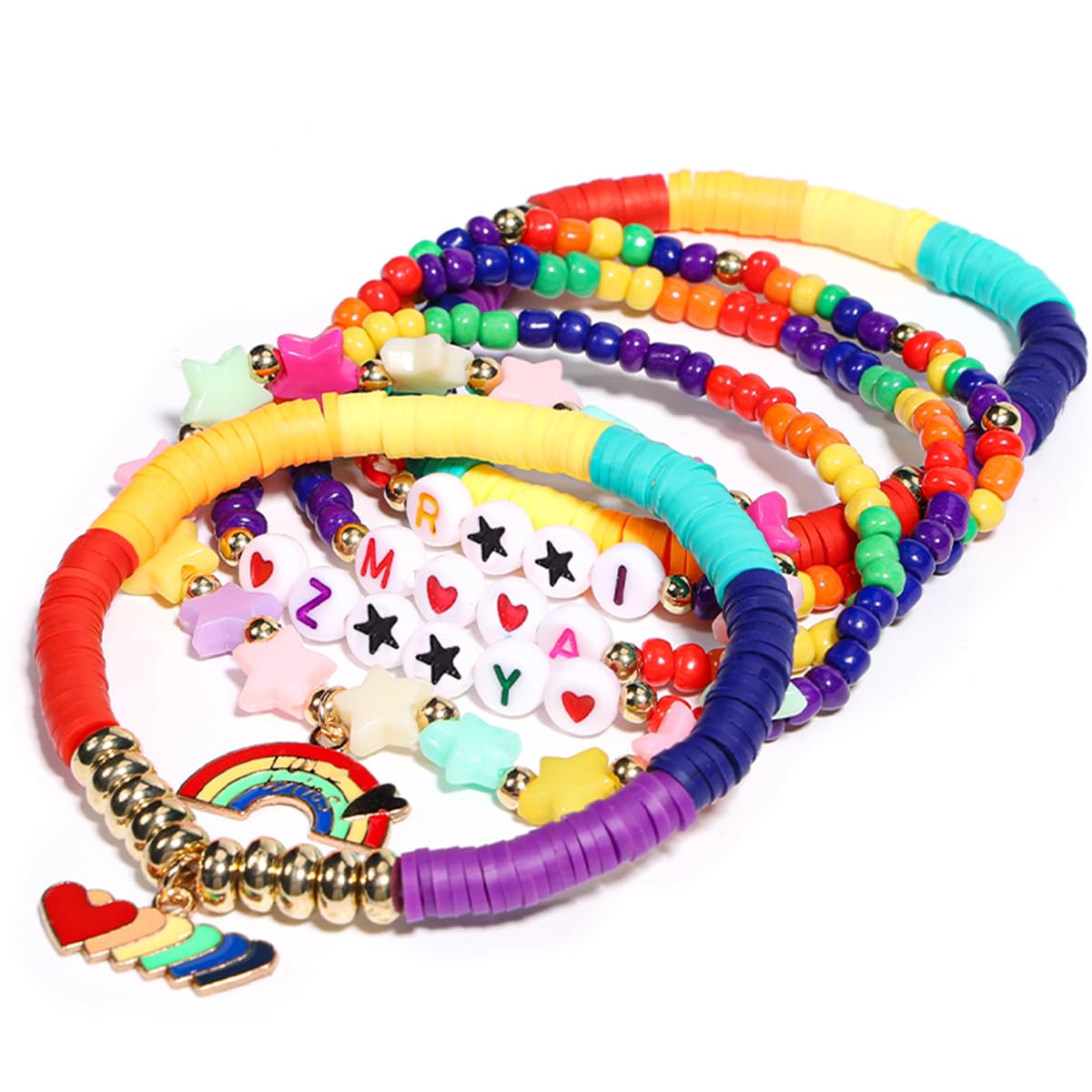 AICase for Inspired Merch Bracelets Set of 6 Huntrix Things for Zoey Rumi Mira Fans Cosplay Merchandise Gifts Outfit Accessories Friendship Jewelry