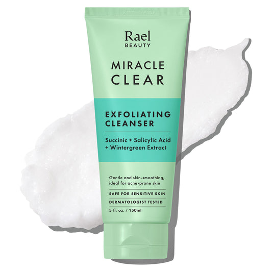 Rael Miracle Clear Facial Cleanser ? Makeup Remover, Face Wash for Women, Korean Skin Care (Exfoliating Cleanser, 5.1 fl. oz)