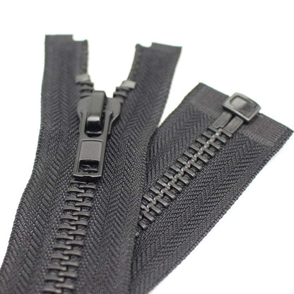 YaHoGa 38 cm #10 Large Zip Metal Zip Separable Zip for Coat, Jacket Black