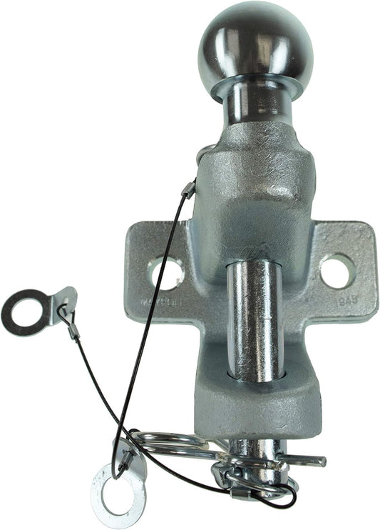 BITS4REASONS - NEW MODEL MAYPOLE 50MM SILVER SHINE & MATT TOWBALL - BALL & PIN HITCH MP84