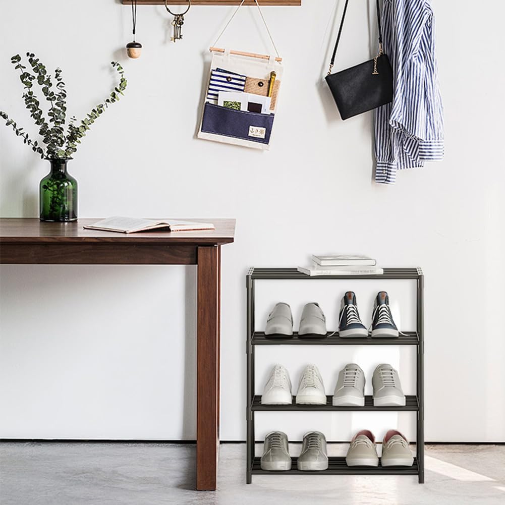 Shoe Rack, 4 Tier Small Shoe Rack, Shoe Storage Rack, Sturdy Shoe Stand