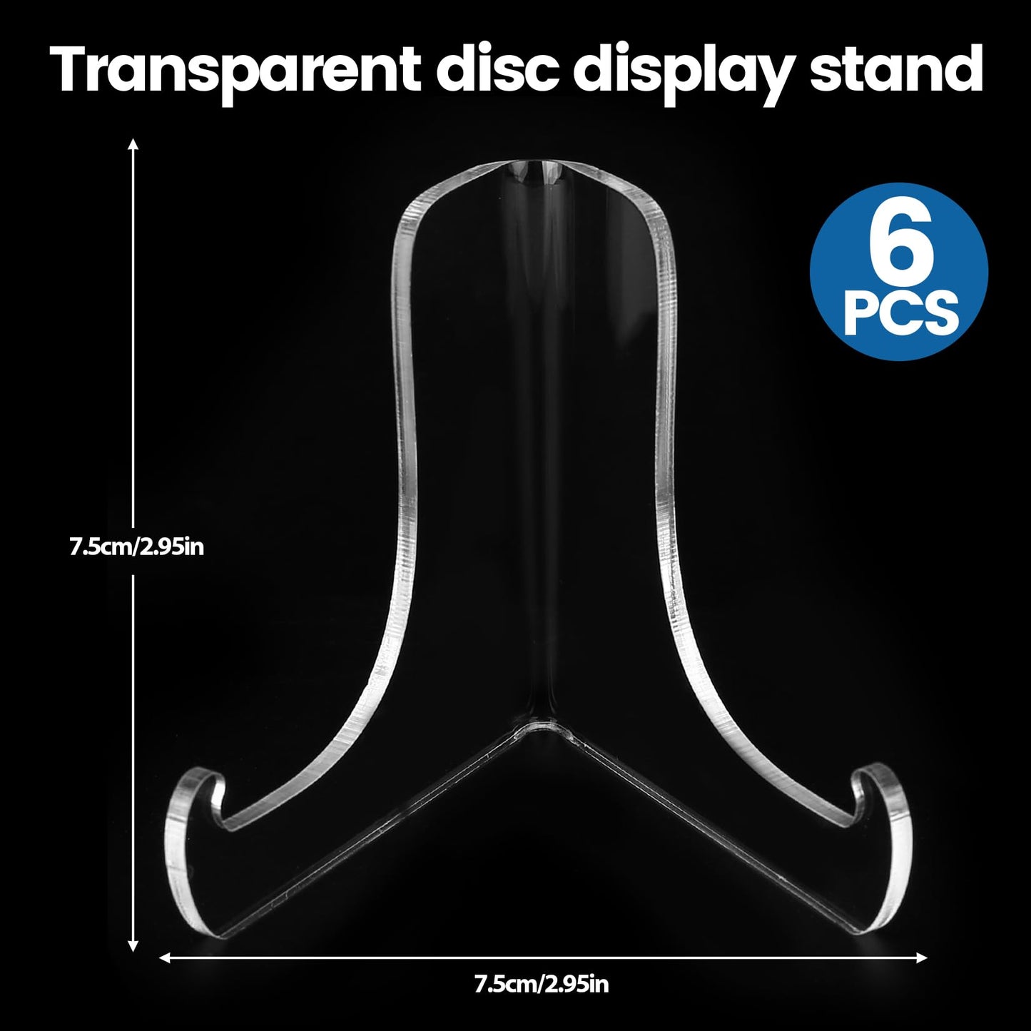 JJWUYUE Acrylic Plate Stand, Transparent, 8 x 7.5 x 6.5 cm, for Trading Cards, Coins, Business Cards, etc.
