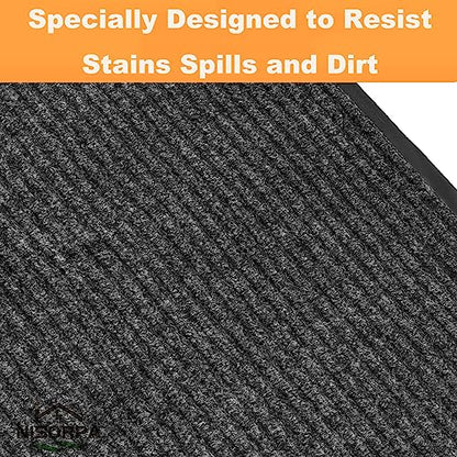 Nisorpa Hallway Carpet Runner 90x500cm Non Slip Extra Long Washable Rug for Home Office Kitchen
