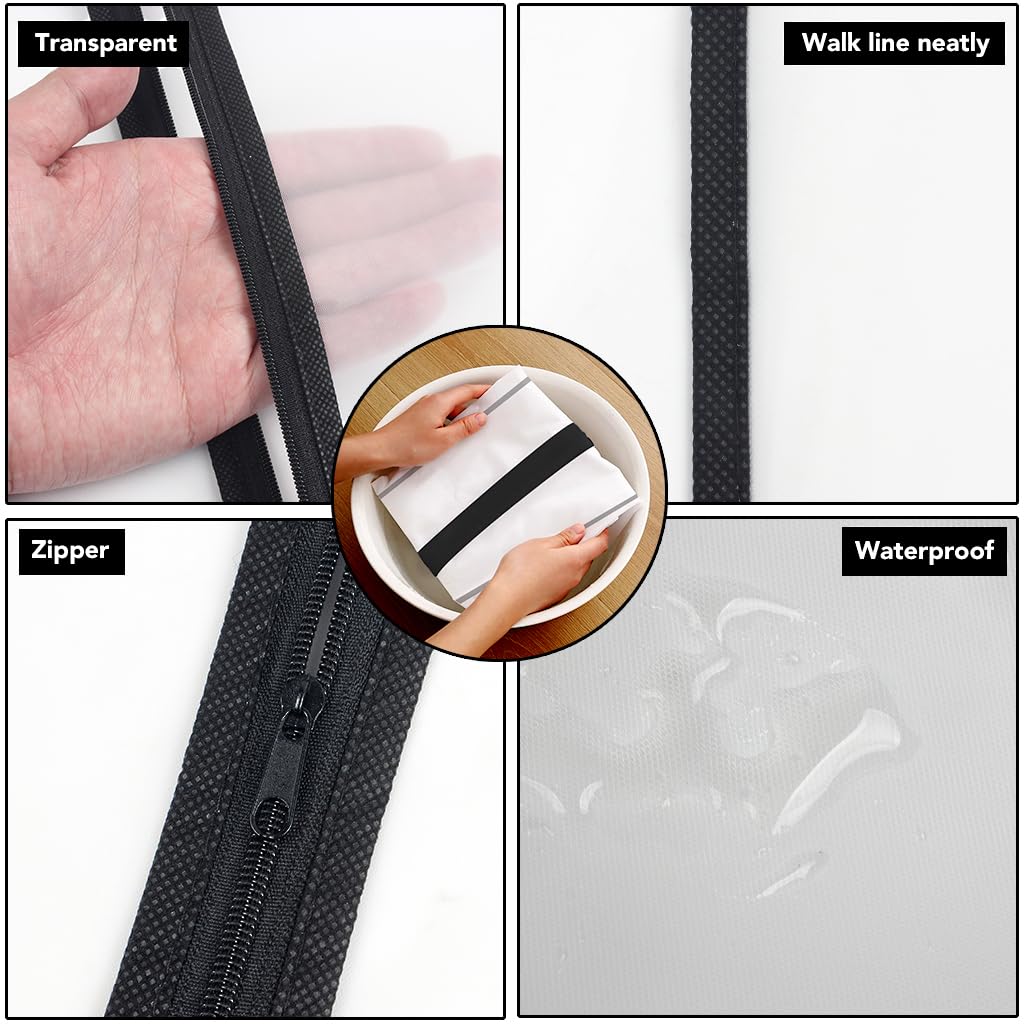 Garment Bags,5PCS Dustproof Garment Covers PEVA Translucent Clothes Covers with Zip Moth Proof Suit Protector Bags Waterproof Dress Covers for Shirts