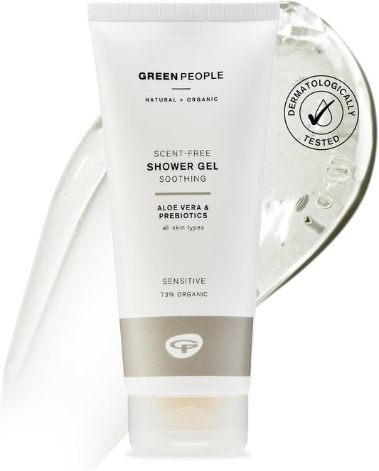 Green People Fragrance Free Shower Gel 200ml | SLS Free, Paraben Free & Alcohol Free | Vegan, Natural & Organic Shower Gel | Eczema-Friendly Sensitive