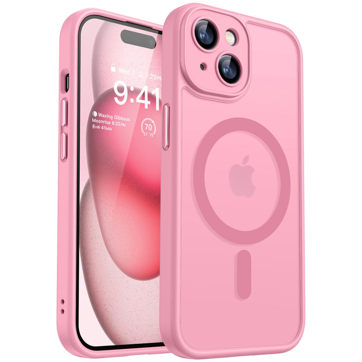 CANSHN Magnetic Compatible with iPhone 15 Case, Upgraded [Full Camera Protection] [Compatible with Magsafe] [Translucent Matte] Shockproof Protective