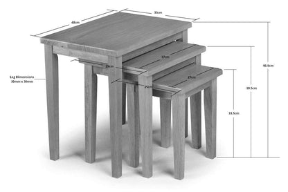 Julian Bowen Cleo Nest of Tables, White/Oak