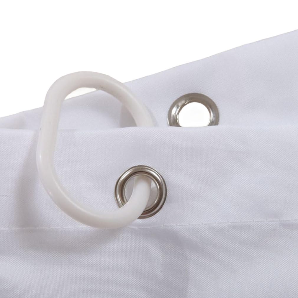 White Shower Curtain, 180 x 200 cm, Mould Proof and Mildew Resistant Extra Long Shower Curtain Liner, Mould Resistant Bathroom Curtains