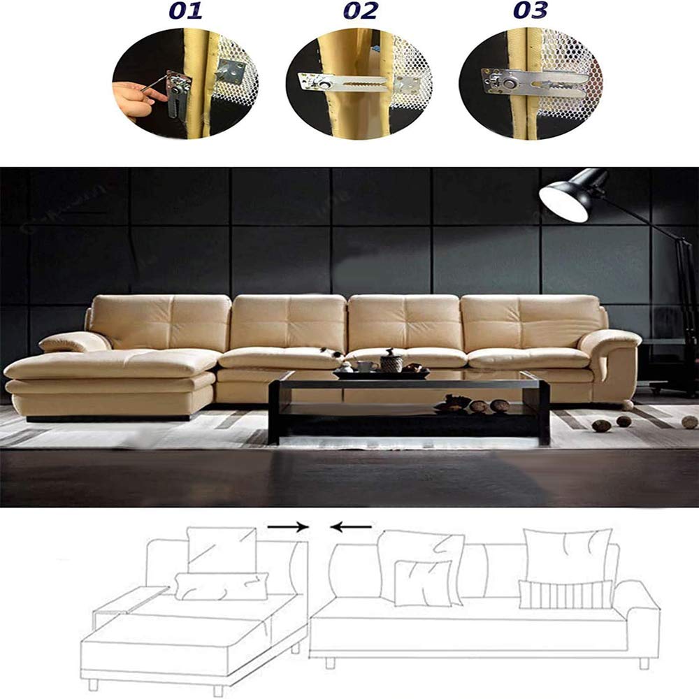 AWEN+ 2 Pack Sofa Connector Sectional Couch Connector Screws, Sectional Couch Sofa Replacement Parts Furniture