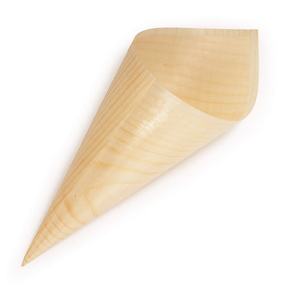 BambooMN Brand - 7.9" Tall x 3" Diameter Disposable Wood Cones - 300 Pieces