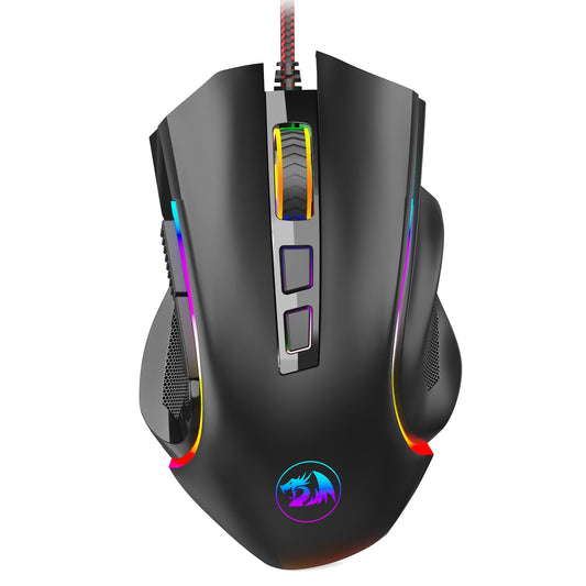 Redragon M602 Gaming Mouse, Ergonomic RGB Gaming Mouse Wired with 9 Programmable Buttons, 7200 DPI Adjustable, 7 Backlit Modes, Professional Optical