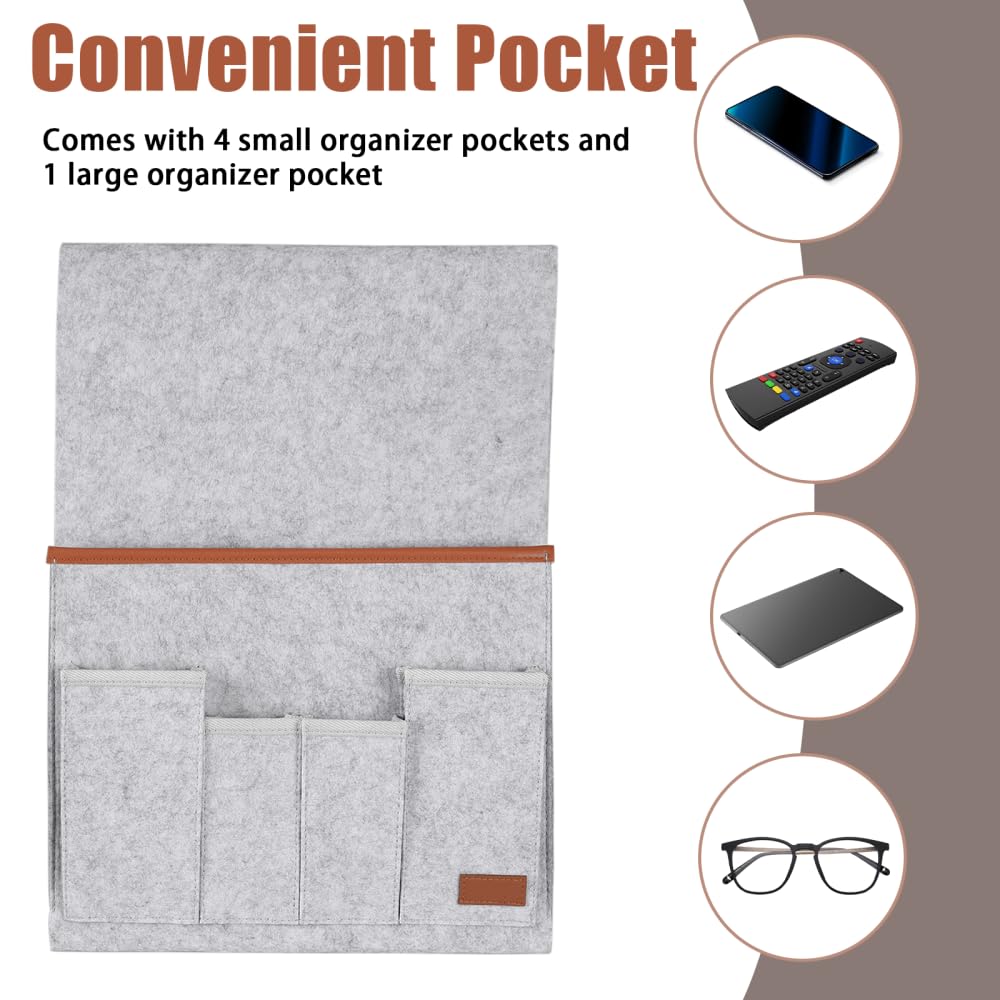 DONGKER Sofa Armrest Organizer, Armrest Caddy Holder Multi-Pocket Design for Magazine Tablet Snacks Books Pen Phone Remote Control