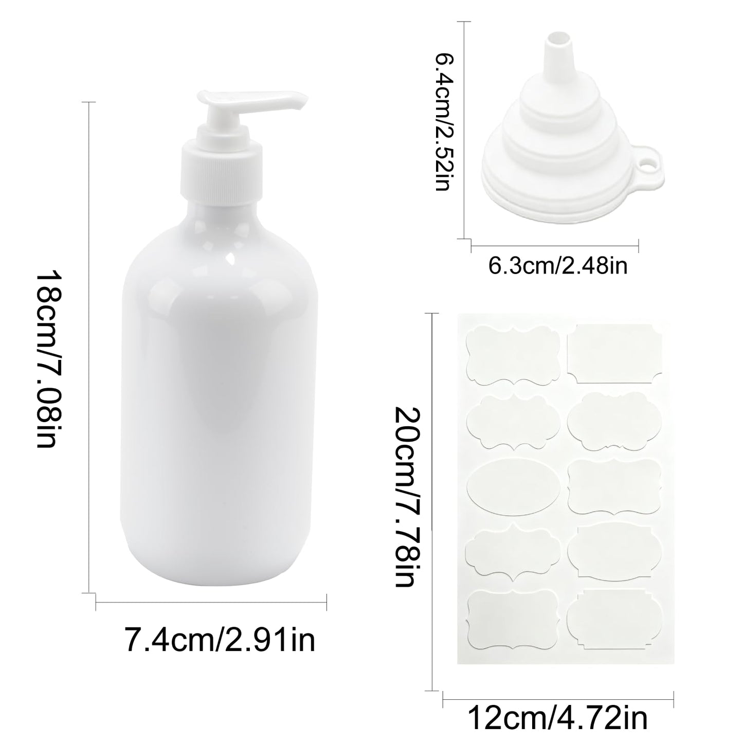 2 Pcs Soap Dispenser, 500ML/17oz Pump Bottle Dispenser, Empty Refillable Shampoo and Conditioner Bottles for Bedroom Kitchen Lotions Washing Up