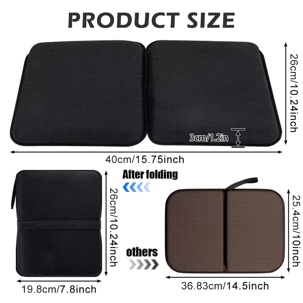 Yelvornic Gel Seat Cushion, Portable Travel Airplane Cushion, Ultimate Comfort with Gel Grid Design, Foldable for Planes, Outdoor Adventures and More