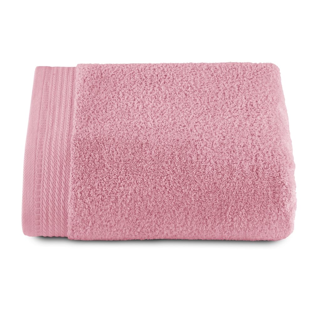RIZO Top Towel - Set of 1 Shower Towel - Bath Towels - 100% Combed Cotton - 600 g/m2 - Measure 70 x 140 cm - Coral