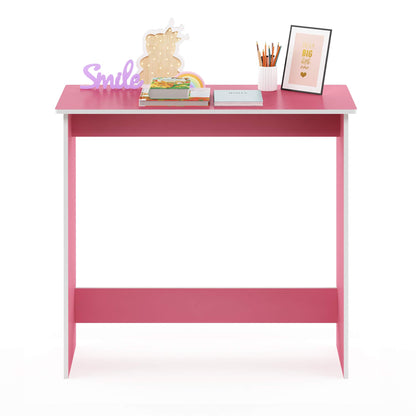 Furinno Simplistic Computer Desk, Study Desk, Writing Desk, Pink/White,39.1 (D) x 79.5 (W) x 75.7 (H) cm