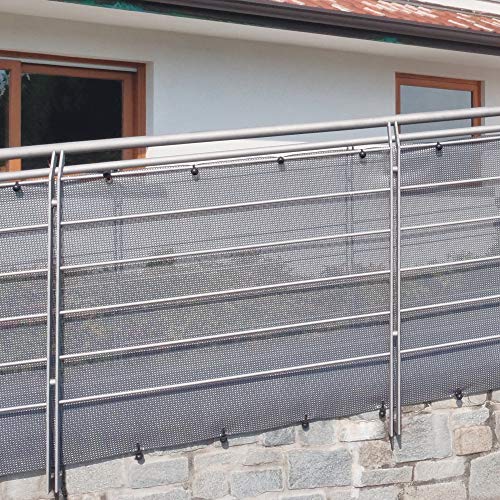 Tenax 1 a140305 TexStyle VIP Screening Fence Breeze Anthracite/Silver 500,0 PVC X 100.0 x 0.1 cm