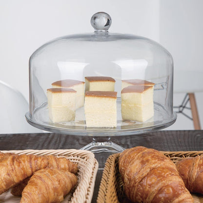 Olympia Glass Cake Stand Dome Lid, 285(Dia) x 200(H) mm, High Clarity Clear Glass, Protects Homemade Cakes Afternoon Tea Scones, Fits Base CS013 (sold