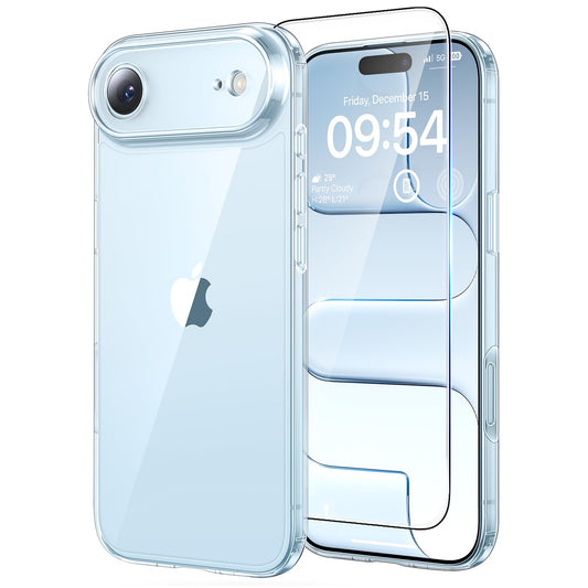 TAURI for iPhone Air Case, [Full Camera Protection] with HD Screen Protector, Not-Yellowing Military-Grade Protection Shockproof Slim Phone Case for