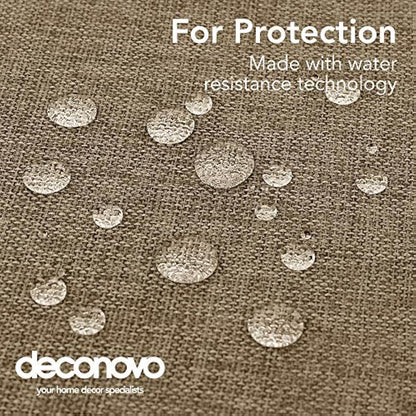 Deconovo Faux Linen Rectangle Water Resistant Table Cloth for Dinning 59x95in(150x240cm) Light Brown