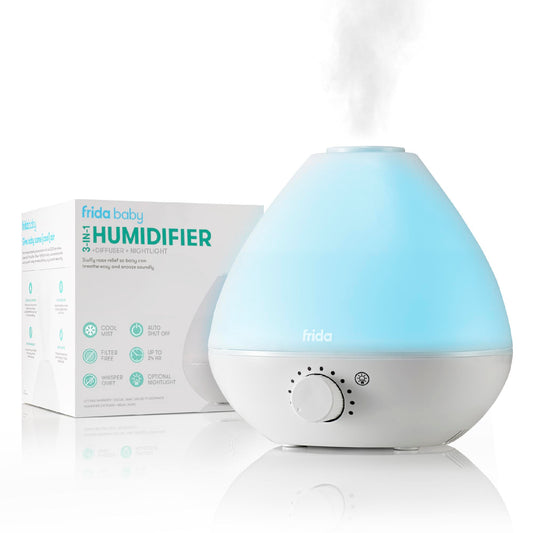 Frida Baby 3-in-1 Cool Mist Humidifier for Baby | Diffuser + Nightlight, Baby Humidifier for Bedroom, Nursery + Large Rooms, Quiet, Auto Shut Off,