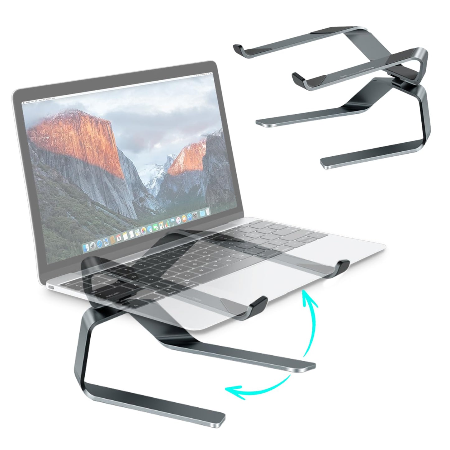 DaMohony Foldable Laptop Stand, Ergonomic Aluminium Laptop Riser for Desk
