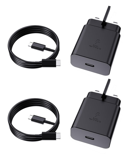 Super Fast Charger USB-C, 2 Pack 45W Fast Charging for Samsung Galaxy S25 Ultra/S25+/S25/S24 Ultra/S24+/S24/S23/S22/S21,A56,A55,A36,A16,Z Fold 6/Flip