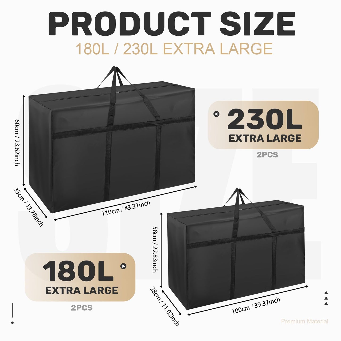 Yocdunm 4 Pack Extra Large Heavy Duty Storage Bags with Lids Big Clothes Storage Bags Boxes with Zipper Handles Waterproof Organizer Bags for
