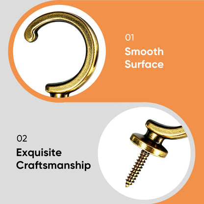 2 Pack Heavy-Duty Vintage Brass Ball-End Curtain Tie-Back Wall Hooks