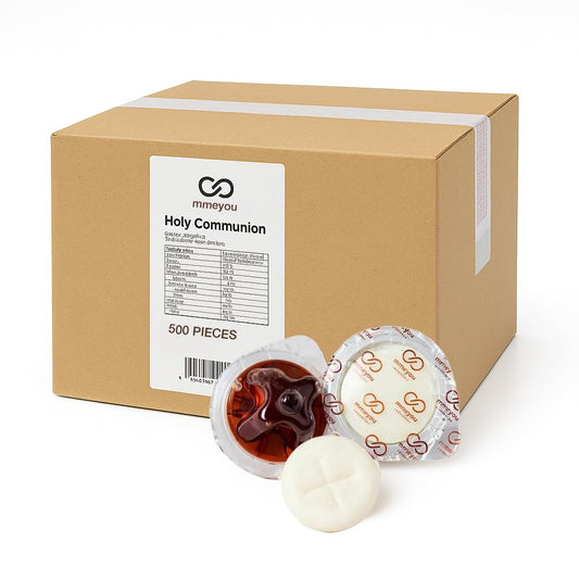Mmeyou Packaged Holy Communion Wafers Prefilled Communion Wine Mmeyou Communion Cups Wafer with Red Grape Juice - All in one packaged communion set.