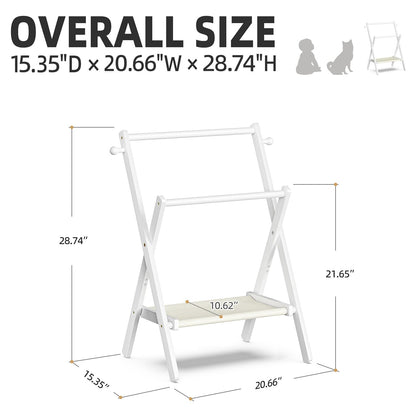 BAMBOOHOMIE Baby Clothing Rack for Baby Shower Pets Dolls, Baby Clothes Rack with Storage Shelf & Double Rods, Toddler Clothes Rack, Mini Closet Rack