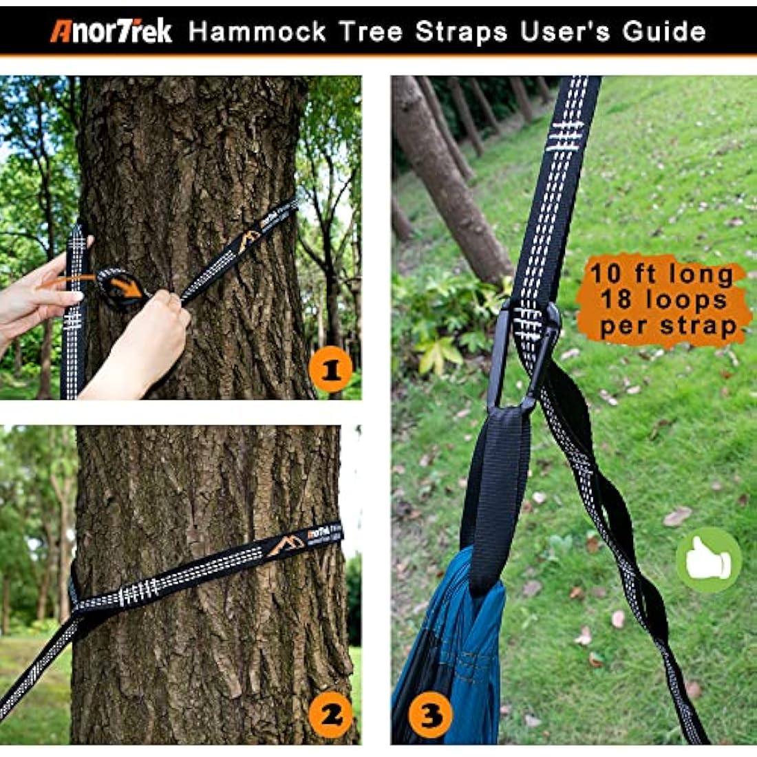 AnorTrek Professional Camping Hammock with Mosquito Net, Lightweight Portable Double Hammock with Two 10 FT Hammock Tree Straps, 230T Nylon Hammock for Camping Hiking Garden Backpacking (Green)