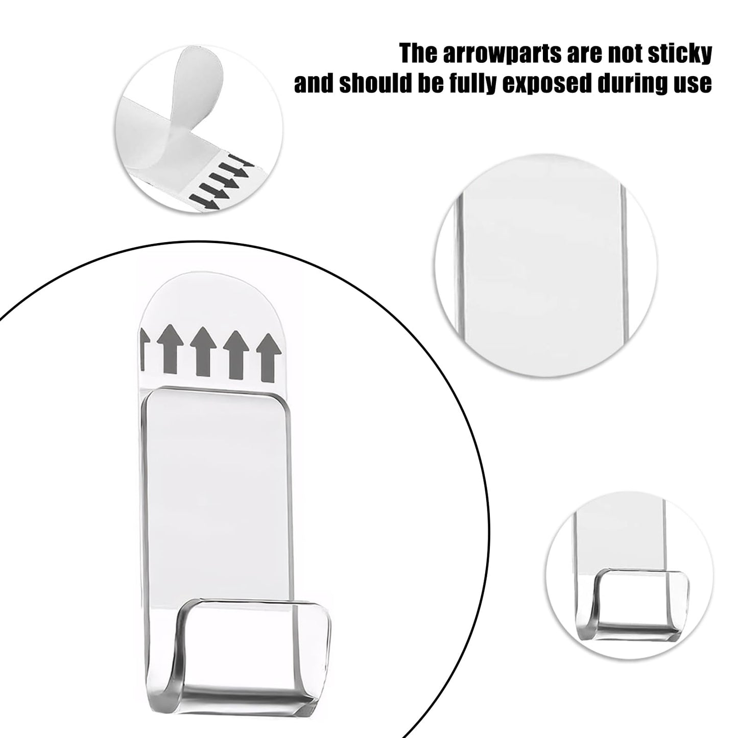 12pcs Vinyl Wall Mount, Vinyl Holder Self-Adhesive Vinyl Record Display Vinyl Shelves No Drill Acrylic Album Storage Hanger Clear Record Wall Mount